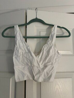 Brandy Melville Cream V Neck Crop Top